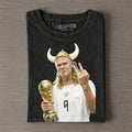 Erling Haaland Viking Horn Helmet World Cup Champion Graphic Tee