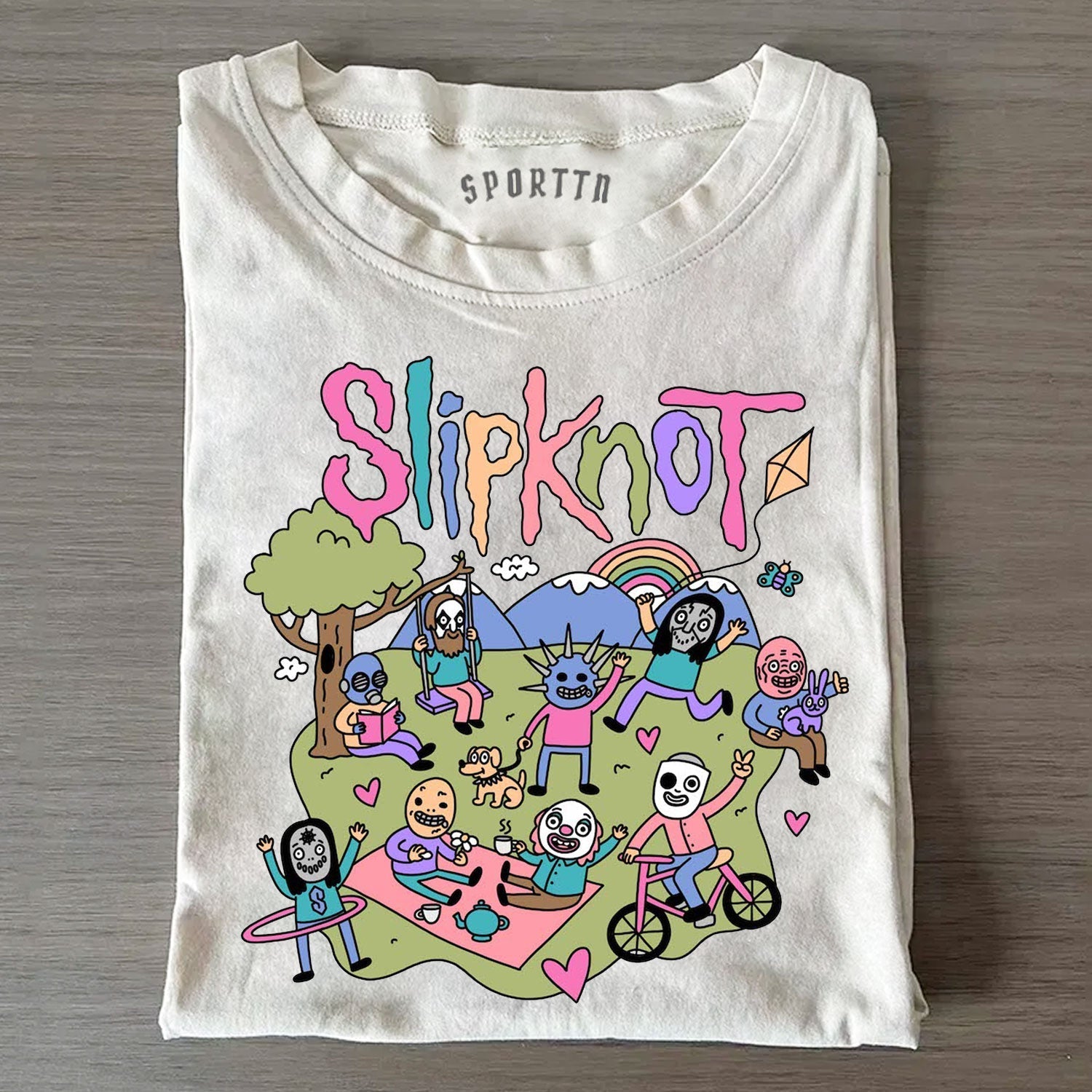 Funny Slipknot Washed Graphic T-Shirt