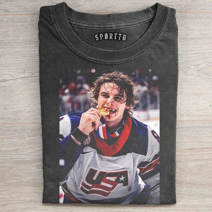 Jack Hughes Champion USA Tee