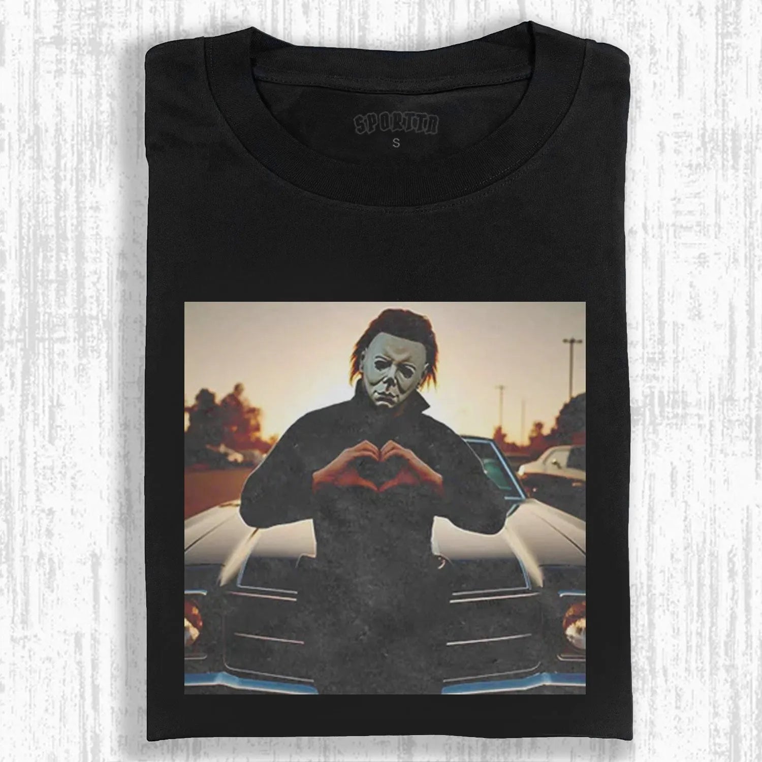 Halloween Michael Myers Heart Vintage Tee