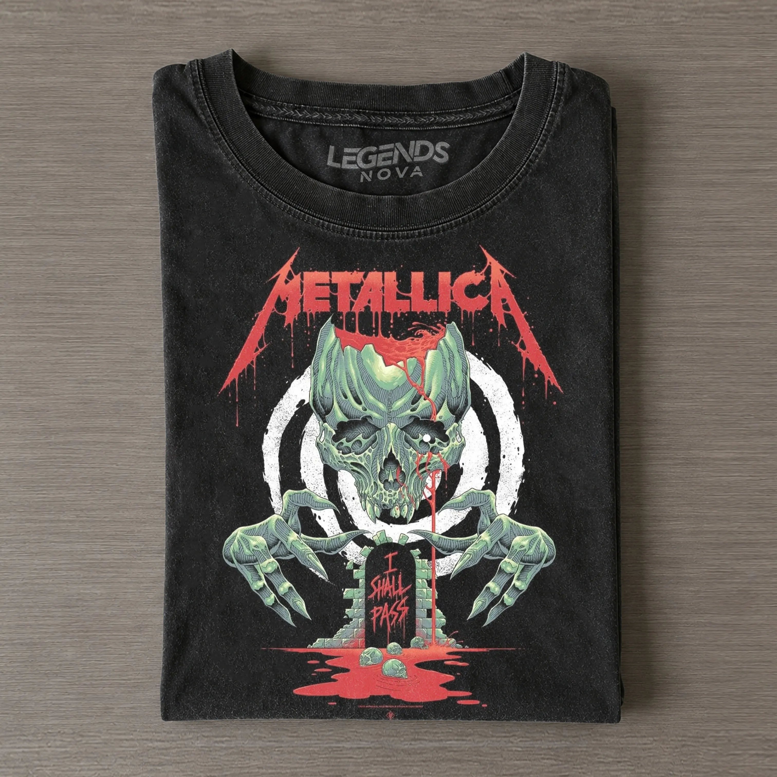 Metallica Vintage Rock Band Graphic T‐Shirt