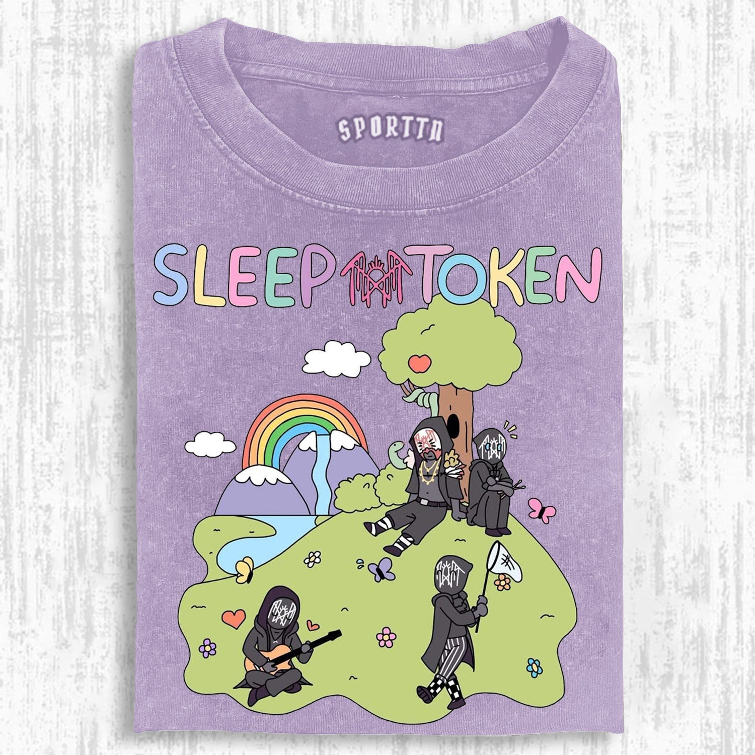 SLEEP TOKEN BAND - THEMED FUN CARTOON T-SHIRT