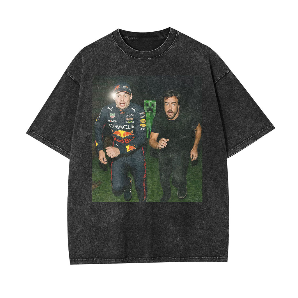 Max Verstappen & Fernando Alonso In Minecraft T-shirt/Sweatshirt/Hoodie