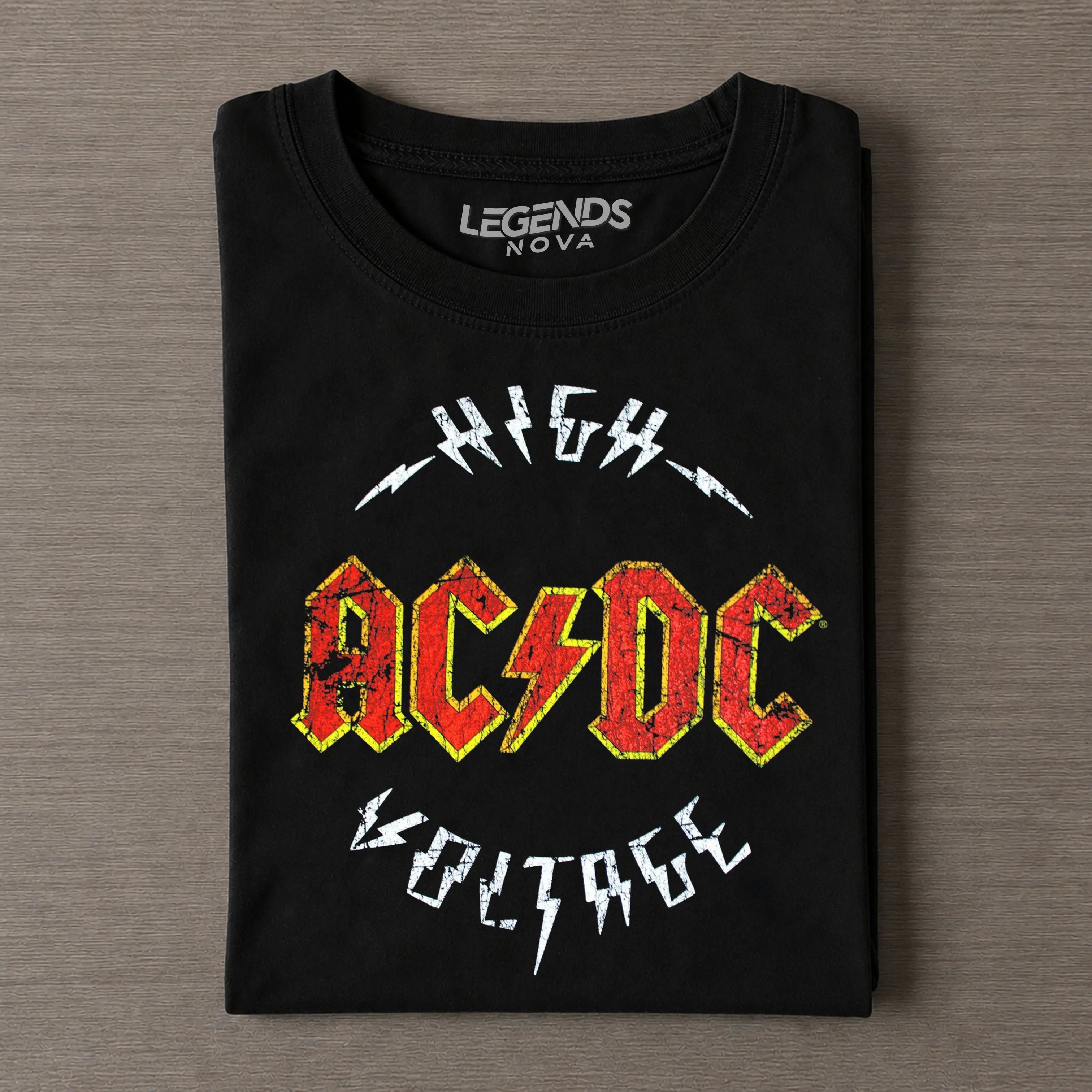 Funny ACDC Vintage Rock Band Tee