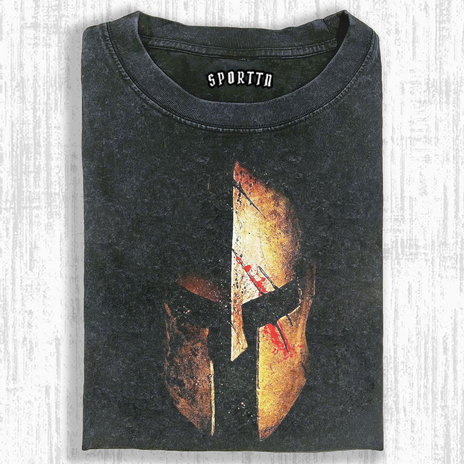 SPARTAN HELMET MARK OF IRON AND BLOOD T-SHIRT