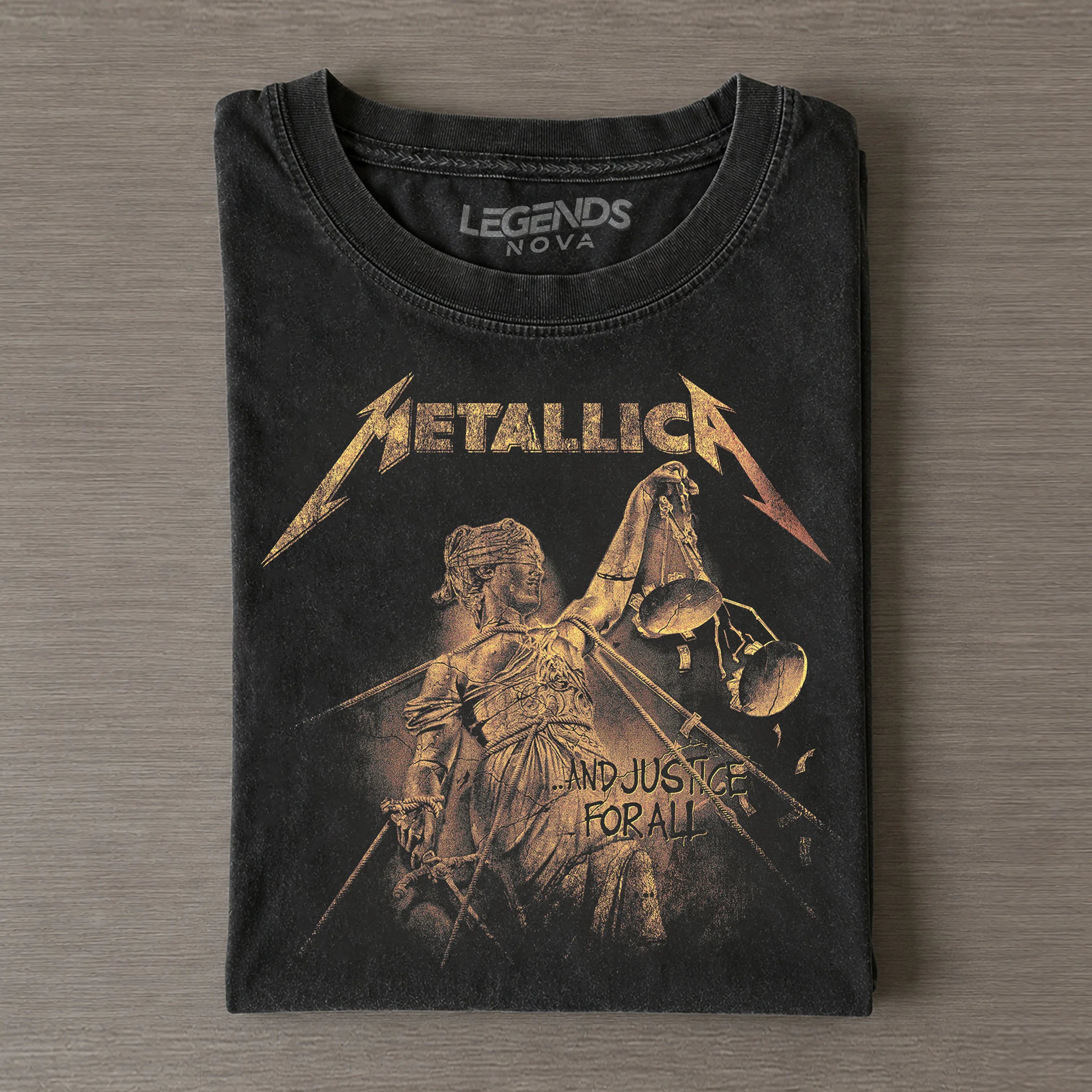 Metallica Vintage Rock Band Graphic T‐Shirt