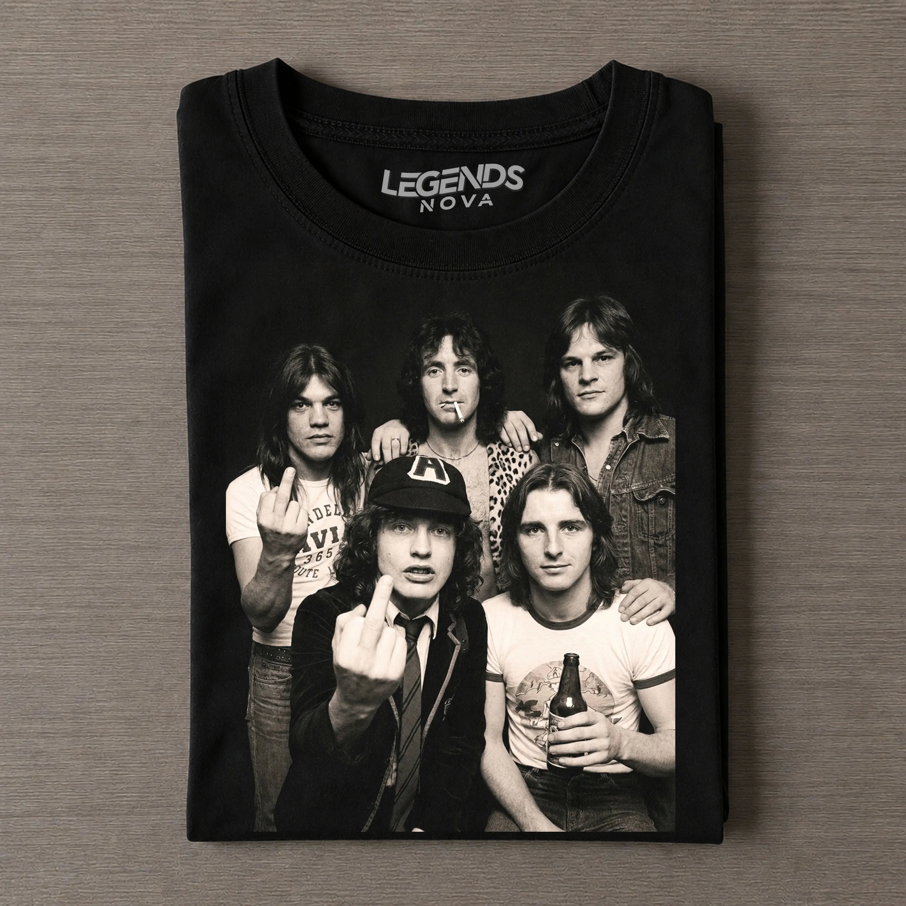 Funny ACDC Vintage Rock Band Tee