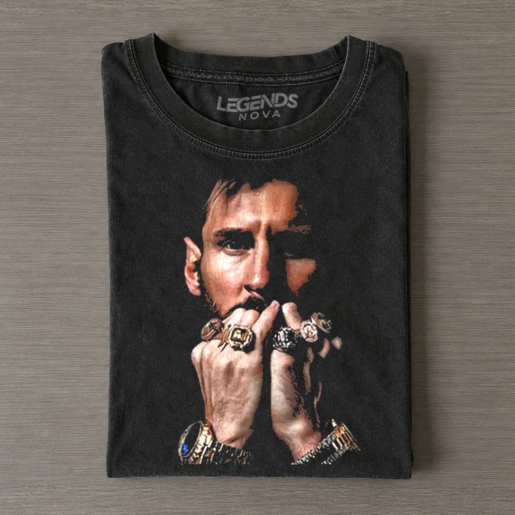 Vintage Lionel Messi Shirt - Vintage Design Argentina Soccer Football, Champion Rings T-shirt