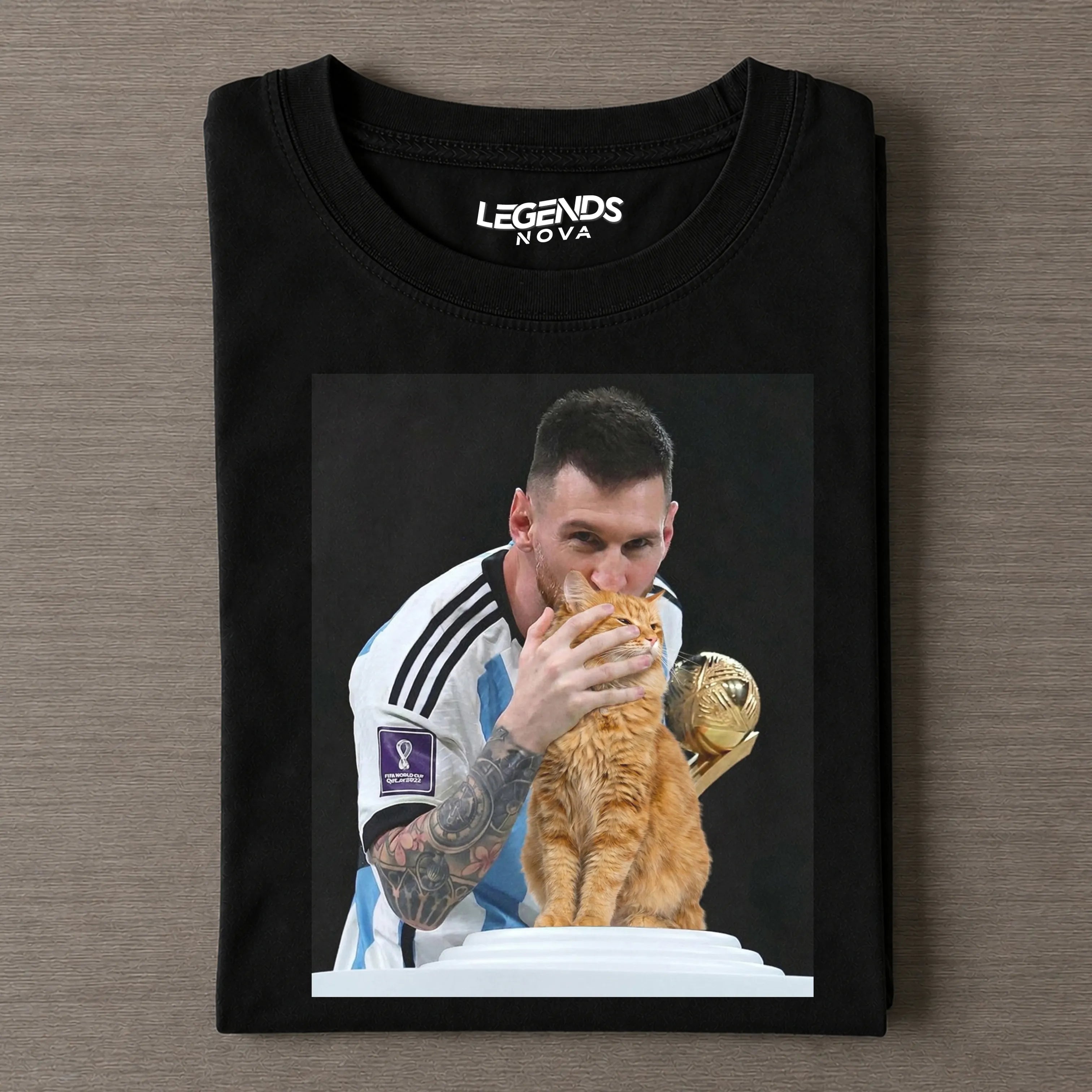 Messi World Cup Trophy Cat 2026 Vintage TEE