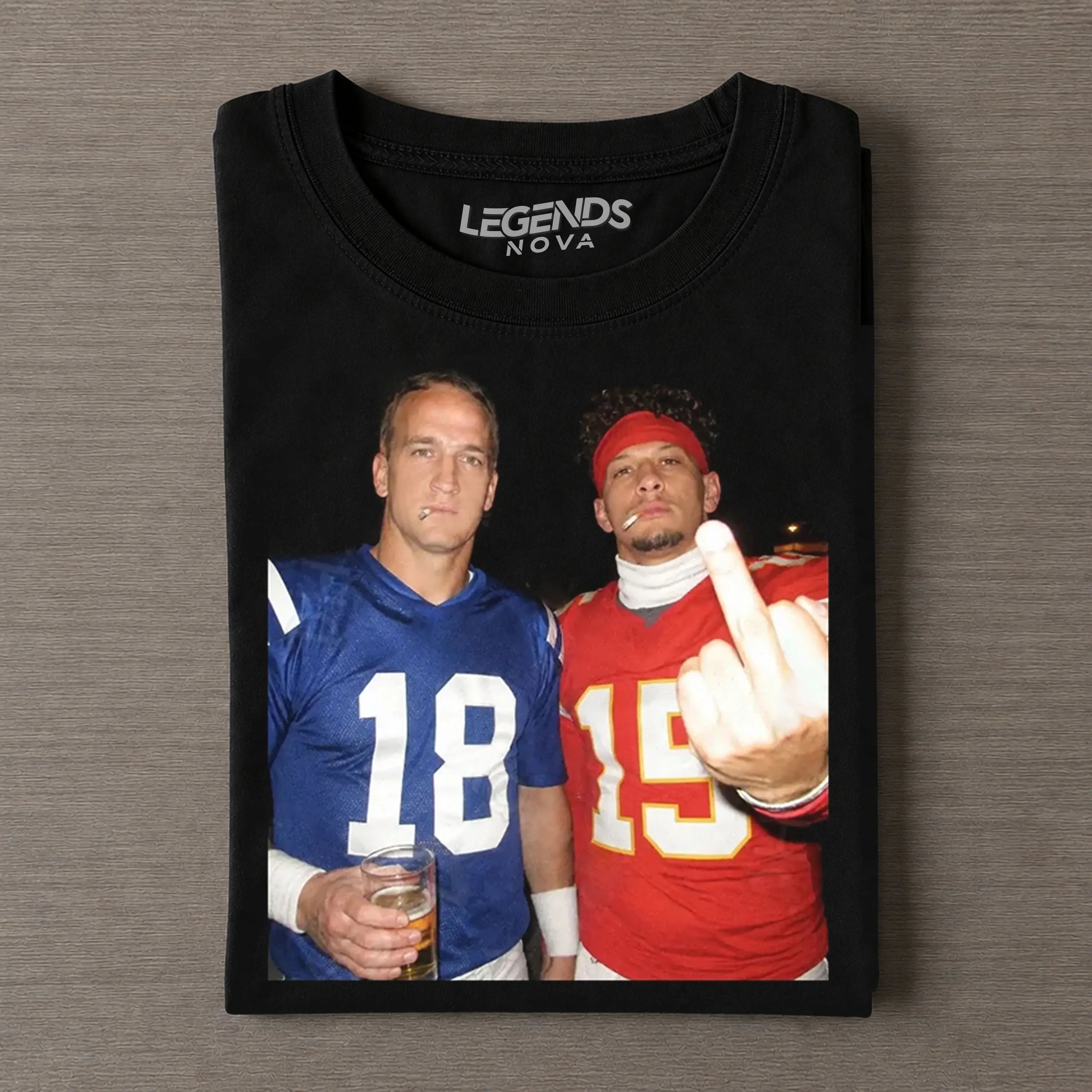 Peyton Manning & Patrick Mahomes Football T-shirt