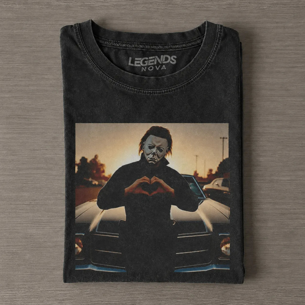 Halloween Michael Myers Heart Vintage Tee