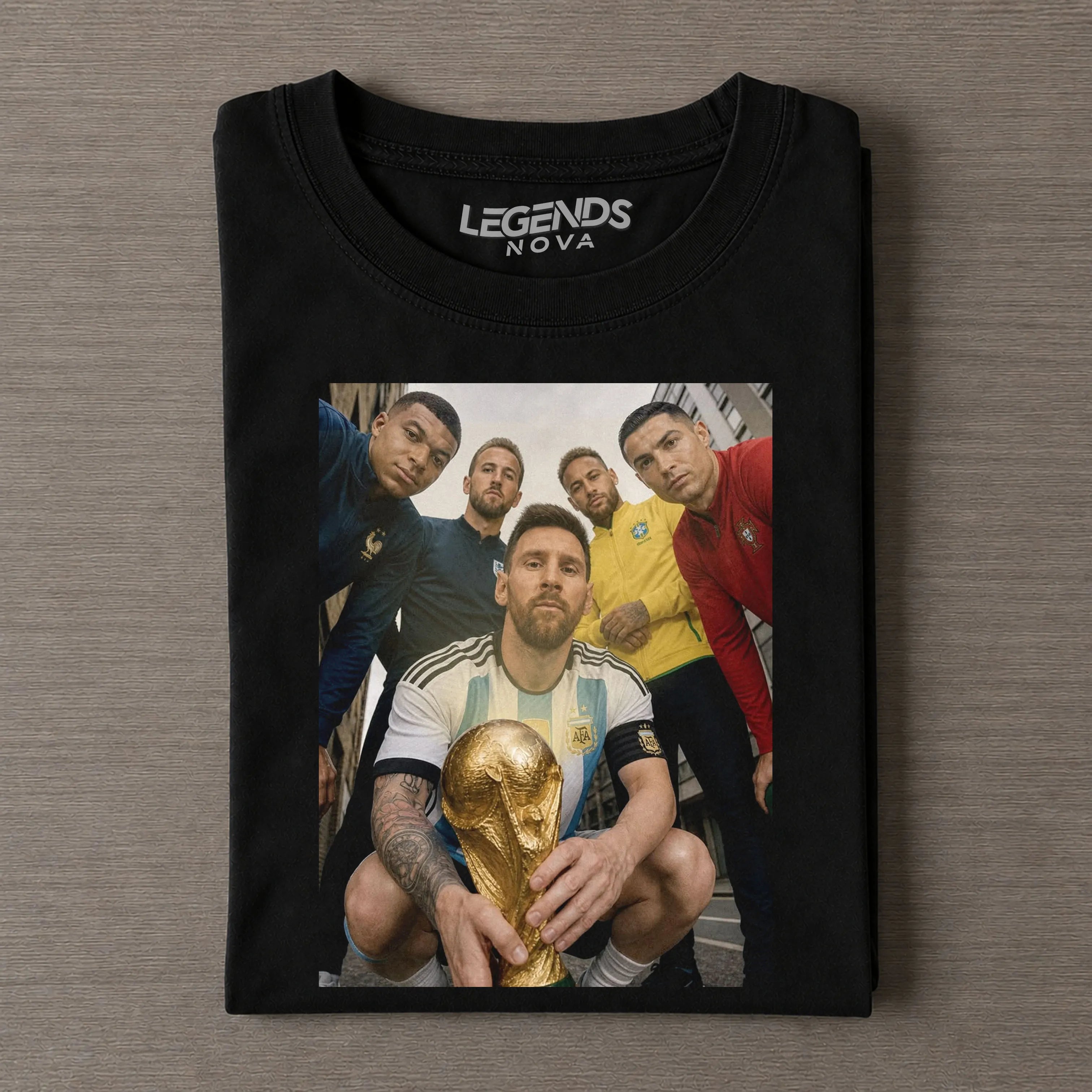 World Cup Legends Together 2026 : Mbappé & Kane & Messi & Neymar & Ronaldo T-shirt