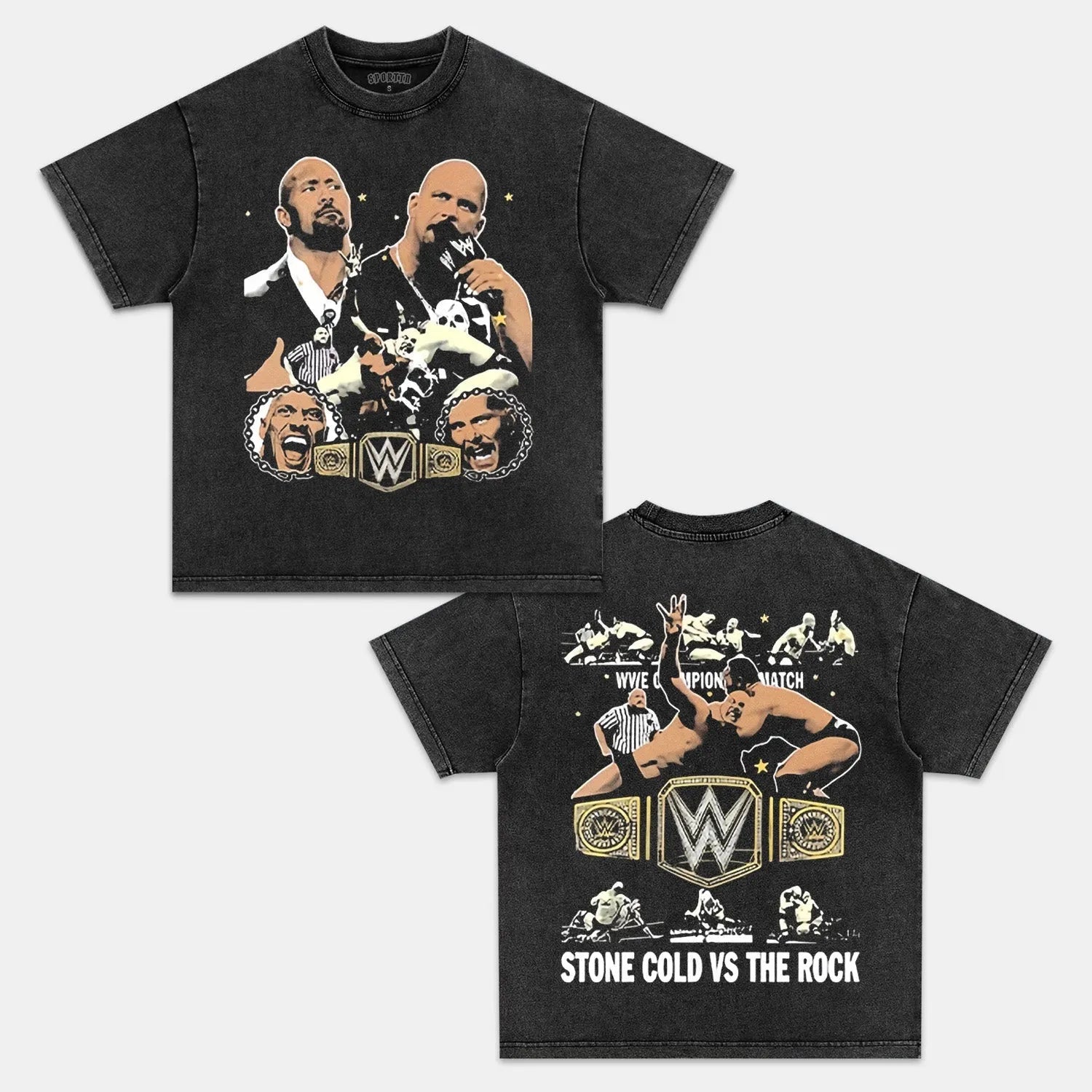 THE ROCK VS STONE COLD TEE 5.30