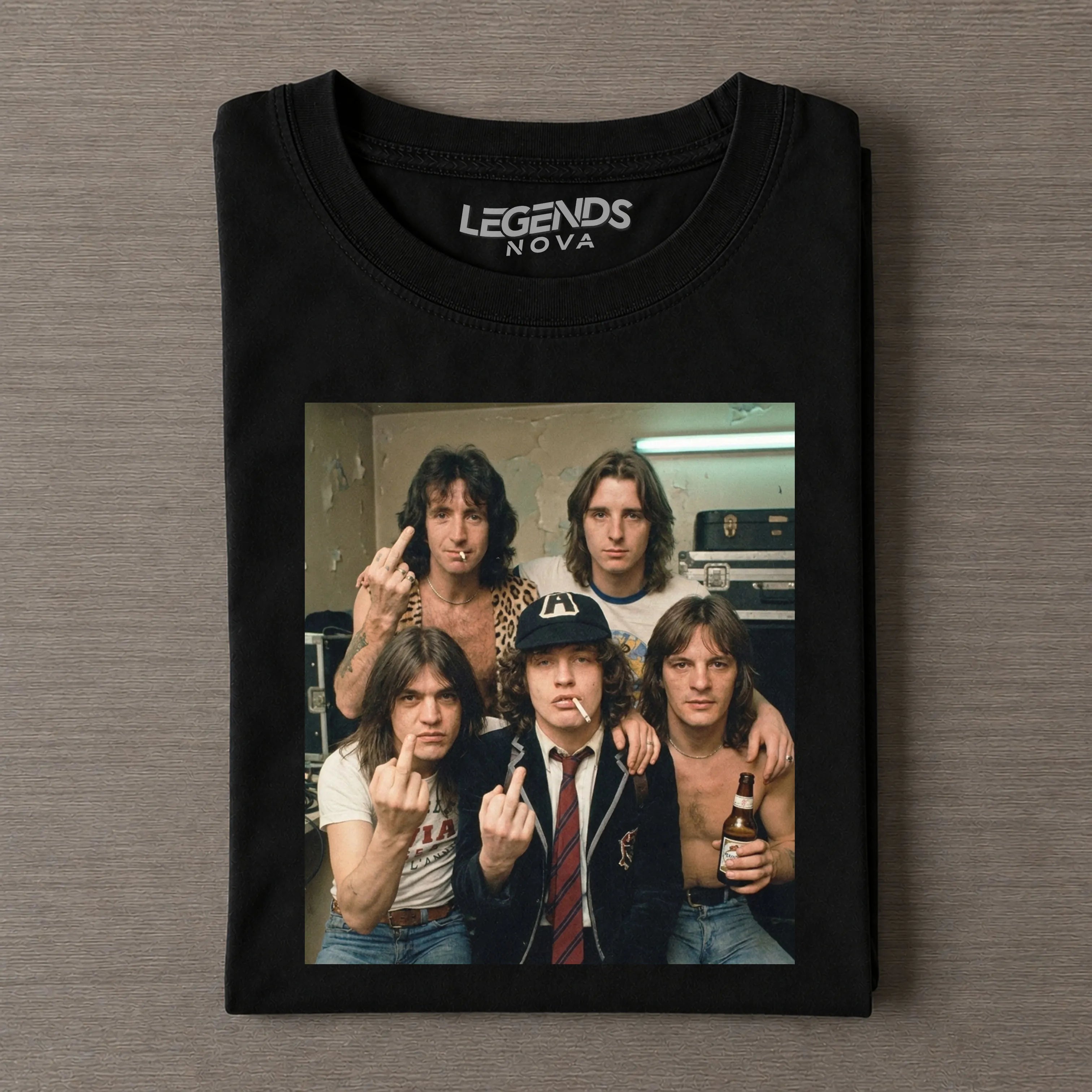 Funny ACDC Vintage Rock Band Tee