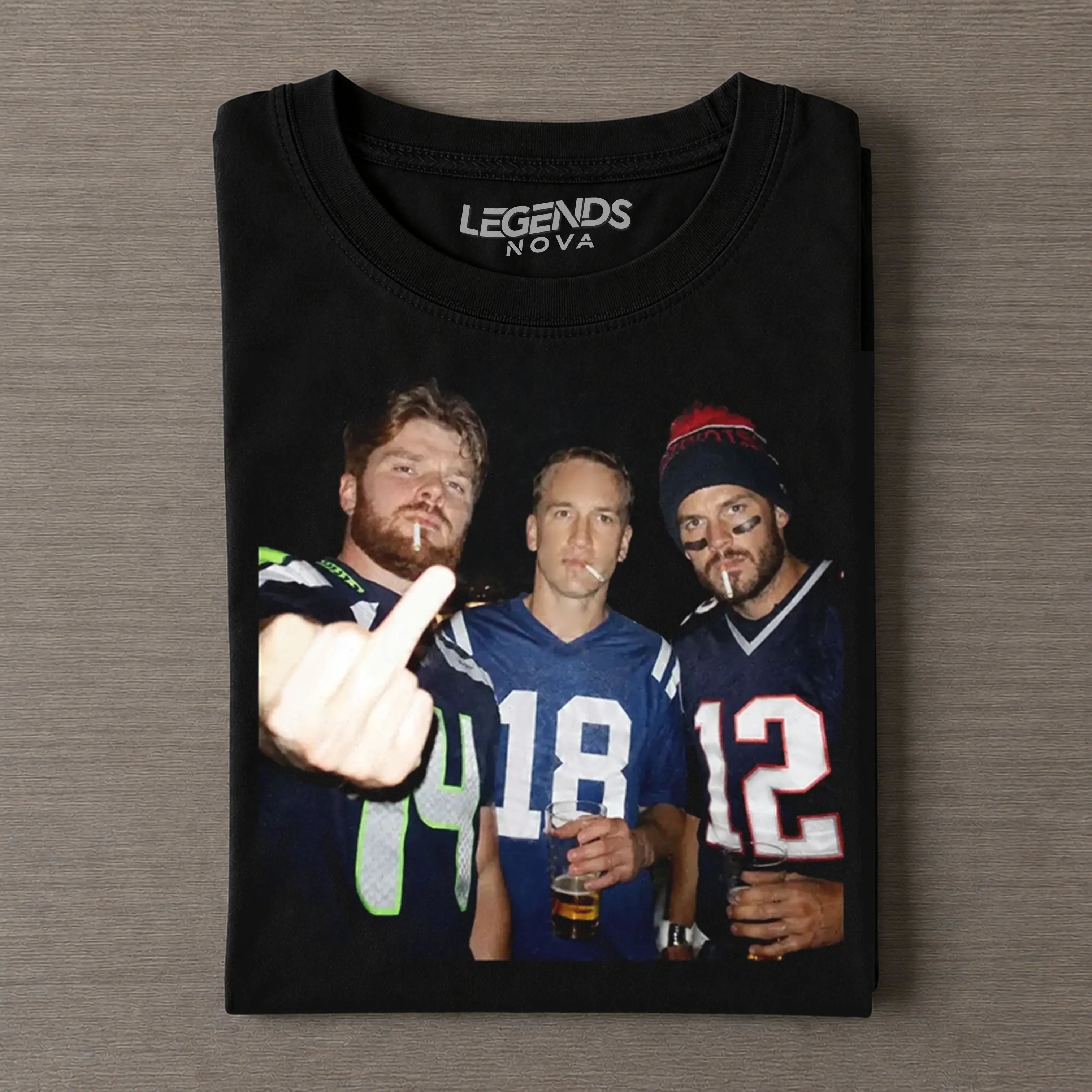 Sam Darnold & Peyton Manning & Tom Brady Football T-shirt