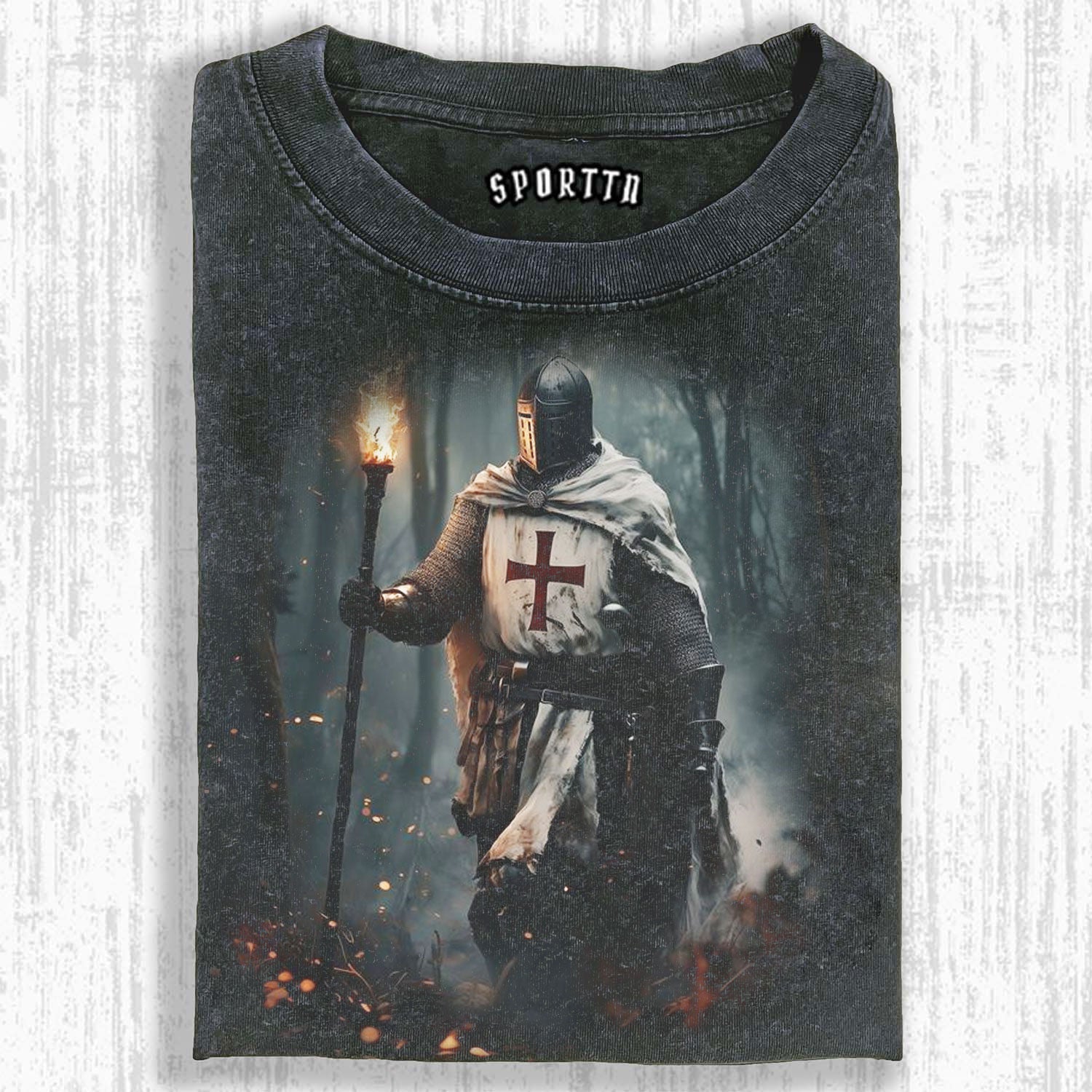 KNIGHTS TEMPLAR - THEMED RETRO T-SHIRT