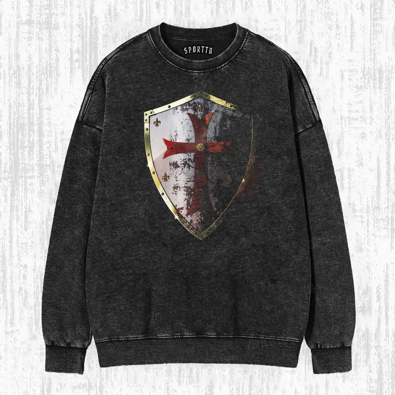 KNIGHTS TEMPLAR CROSS SHIELD VINTAGE T-SHIRT