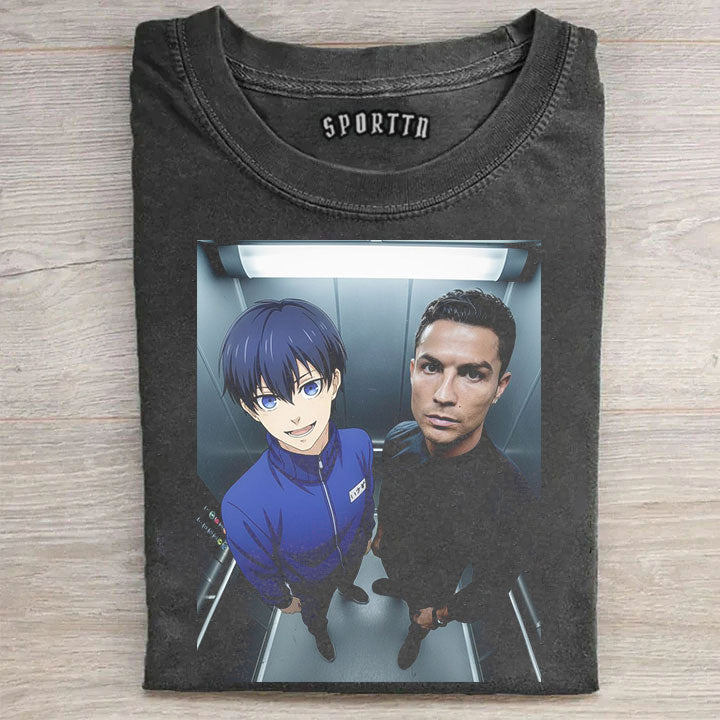 Ема. Isagi x Cristiano Ronaldo Funny Collab Graphic T-shirt