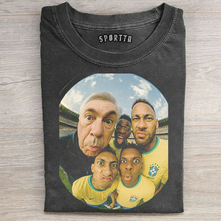 Brazil Squad Funny Selfie 2026 World Cup Graphic Tee