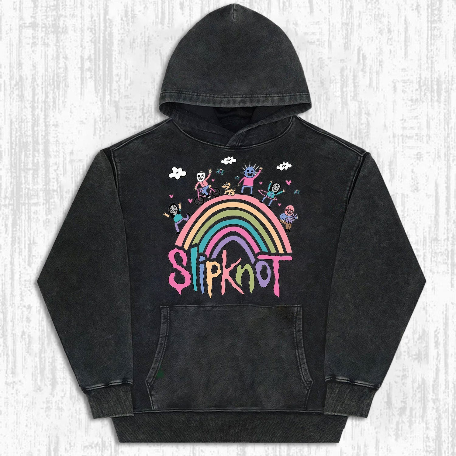 Funny Slipknot Rainbow Washed Graphic T-Shirt