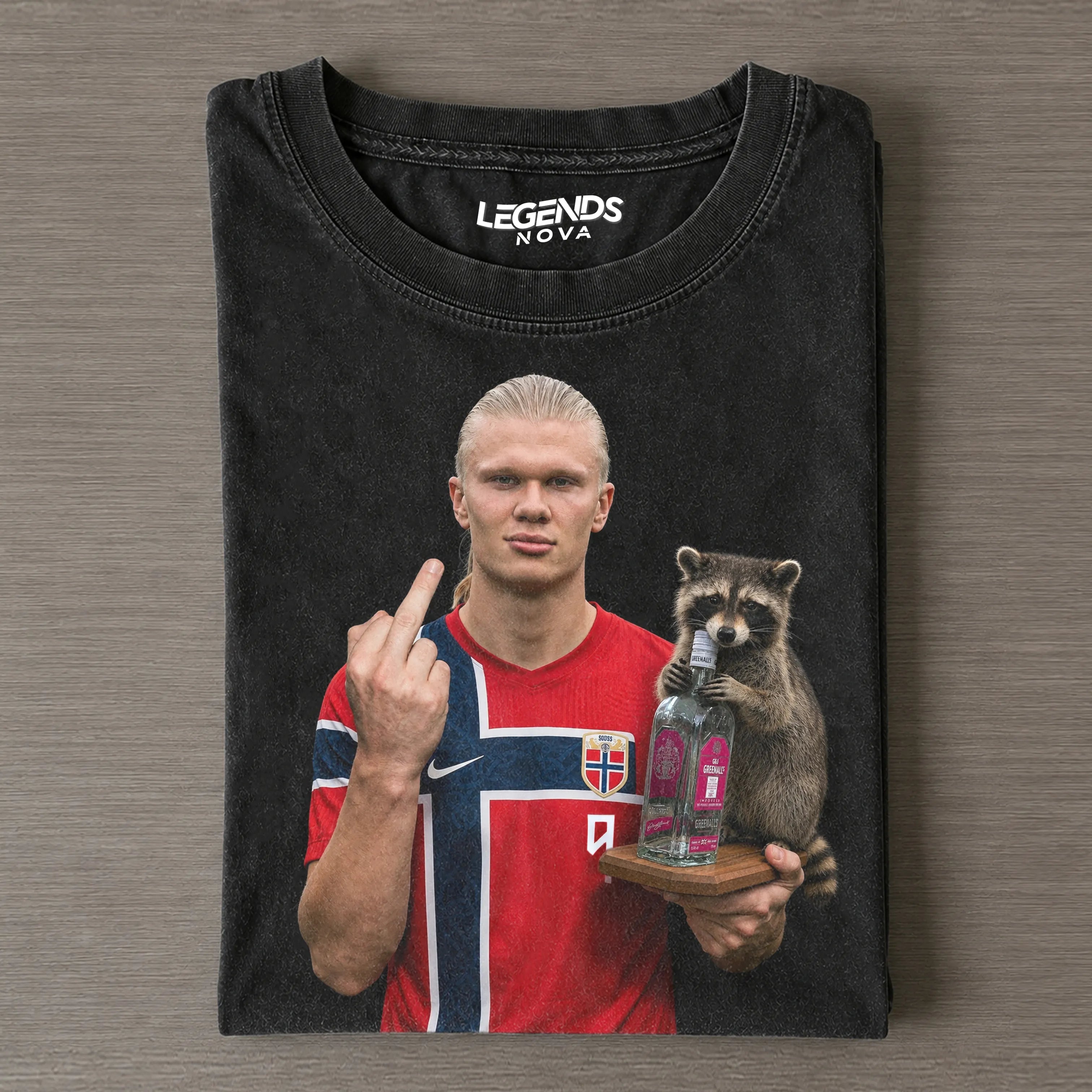 Erling Haland & Whiskey Raccoon H-MT-F V2 Tee